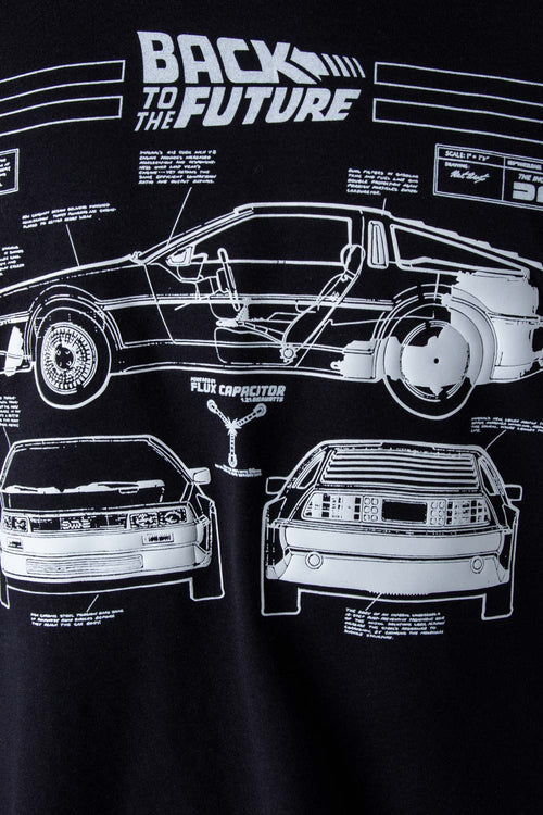 Card slide image -  CAMISETA DE BACK TO THE FUTURE MANGA CORTA NEGRA GENERO NEUTRO