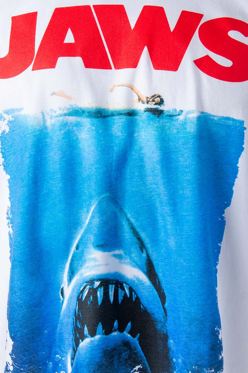 Card slide image -  CAMISETA DE JAWS FRANCHISE MANGA CORTA BLANCA GÉNERO NEUTRO