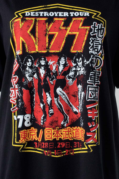 Card slide image -  CAMISETA DE KISS MANGA CORTA NEGRA GÉNERO NEUTRO