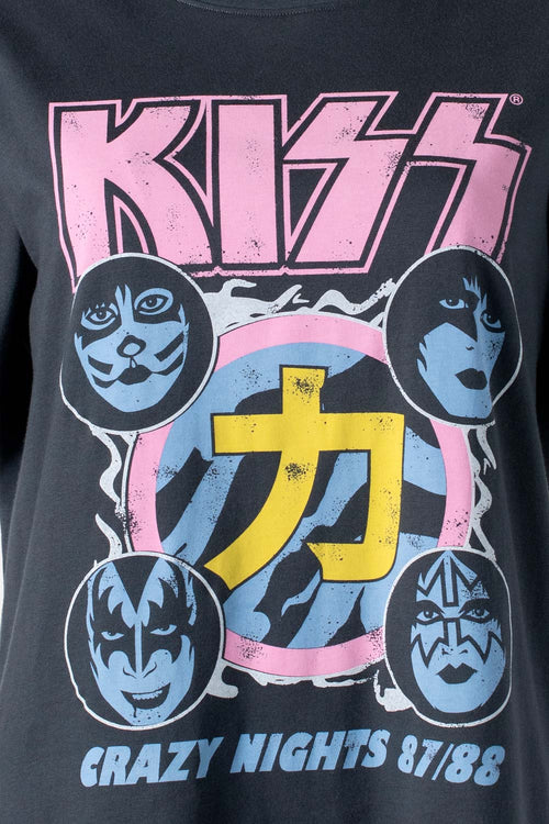 Card slide image -  CAMISETA DE KISS GRIS MANGA CORTA PARA MUJER