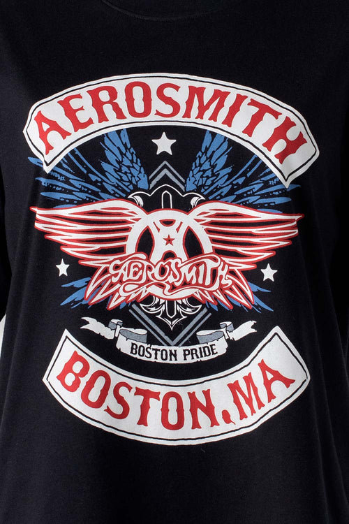 Card slide image -  CAMISETA DE AEROSMITH NEGRA MANGA CORTA PARA MUJER