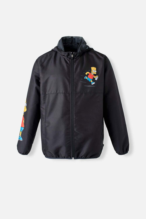 Card slide image -  CHAQUETA DE LOS SIMPSON CON CIERRE Y CAPUCHA NEGRO PARA HOMBRE