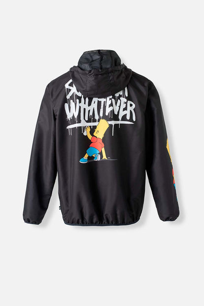  CHAQUETA DE LOS SIMPSON CON CIERRE Y CAPUCHA NEGRO PARA HOMBRE