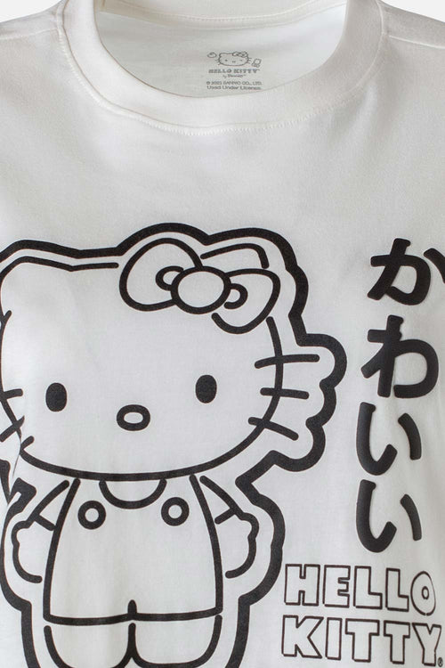 Card slide image -  CAMISETA DE HELLO KITTY MANGA CORTA MARFIL PARA MUJER