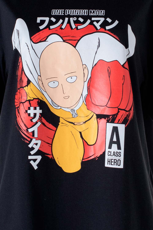 Card slide image -  CAMISETA DE ONE PUNCH MAN MANGA CORTA NEGRA GÉNERO NEUTRO