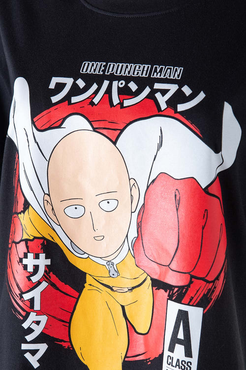 Card slide image -  CAMISETA DE ONE PUNCH MAN MANGA CORTA NEGRA GÉNERO NEUTRO