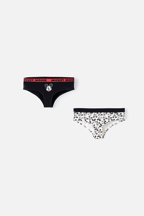Card slide image -  PACK X2 PANTIES DE MINNIE MOUSE NEGRO Y MARFIL PARA MUJER
