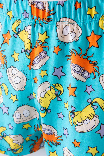  PIJAMA DE LOS RUGRATS MARFIL Y AZUL DE SHORT PARA MUJER