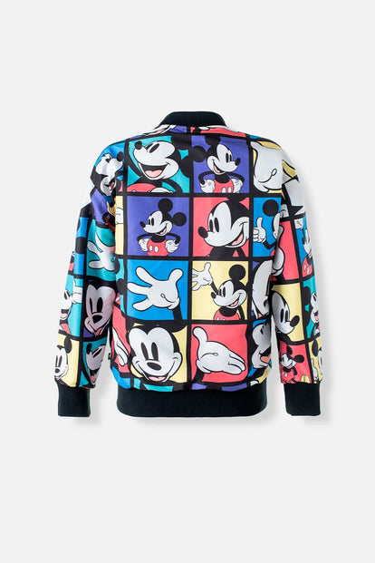  CHAQUETA DOBLE FAZ DE MICKEY MOUSE CON CIERRE MULTICOLOR Y NEGRO PARA MUJER