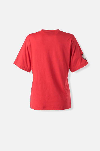  CAMISETA DE MAFALDA ROJA ESTAMPADA PARA MUJER