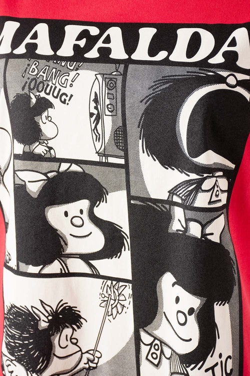 Card slide image -  CAMISETA DE MAFALDA ROJA ESTAMPADA PARA MUJER