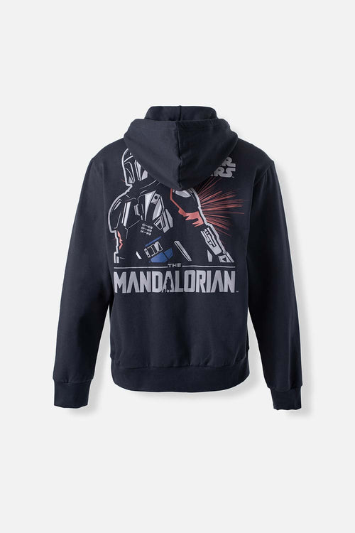 Card slide image -  BUZO DE MANDALORIAN GRIS GRAFITO ABIERTO PARA HOMBRE