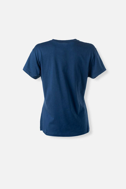  CAMISETA DE SNNOPY MANGA CORTA AZUL OSCURO PARA MUJER