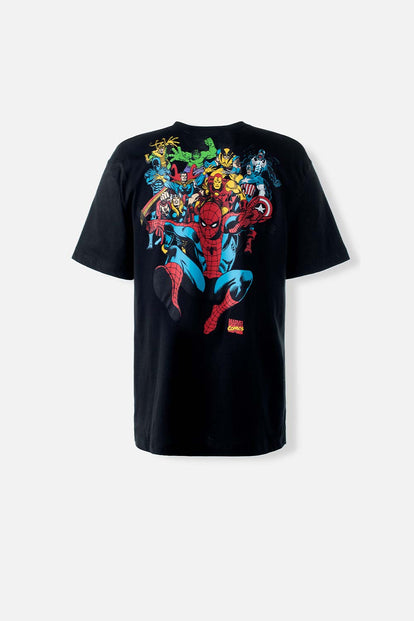  CAMISETA DE MARVEL MANGA CORTA NEGRA PARA HOMBRE