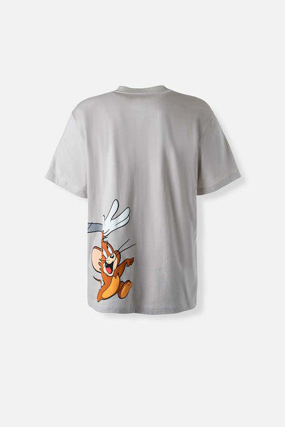  CAMISETA DE TOM Y JERRY MANGA CORTA GRIS GÉNERO NEUTRO