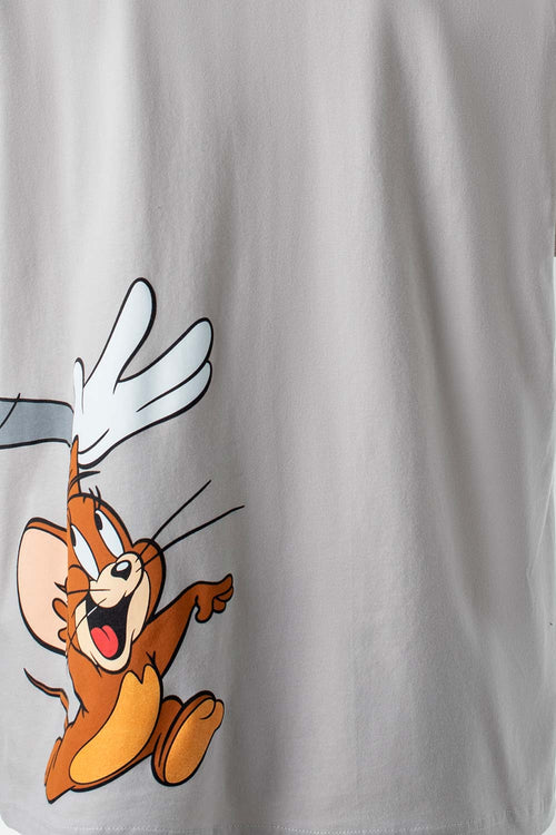 Card slide image -  CAMISETA DE TOM Y JERRY MANGA CORTA GRIS GÉNERO NEUTRO