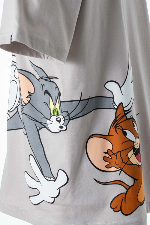 Card slide image -  CAMISETA DE TOM Y JERRY MANGA CORTA GRIS GÉNERO NEUTRO