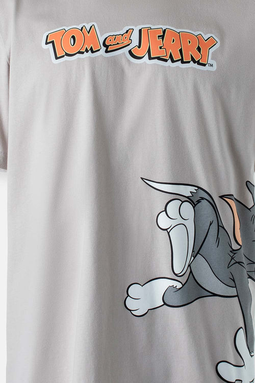 Card slide image -  CAMISETA DE TOM Y JERRY MANGA CORTA GRIS GÉNERO NEUTRO