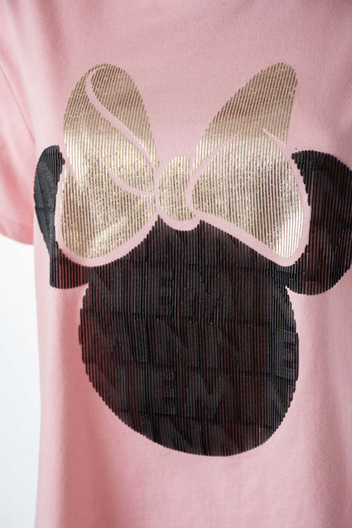 Card slide image -  CAMISETA DE MINNIE MOUSE MANGA CORTA ROSADA PARA MUJER