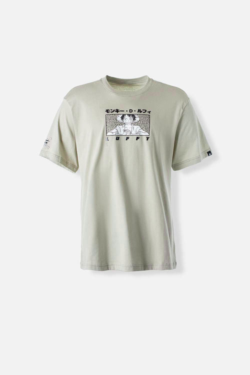 Card slide image -  CAMISETA DE ONE PIECE MANGA CORTA VERDE ACEITUNA PARA HOMBRE