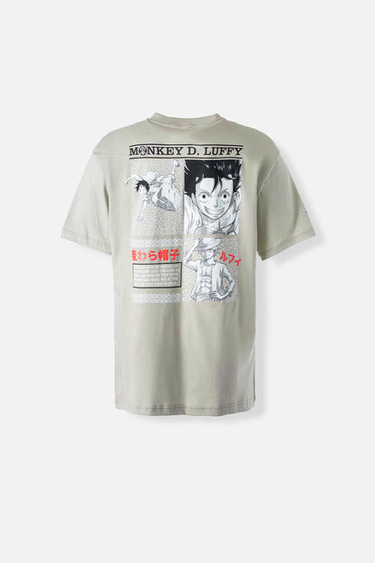  CAMISETA DE ONE PIECE MANGA CORTA VERDE ACEITUNA PARA HOMBRE