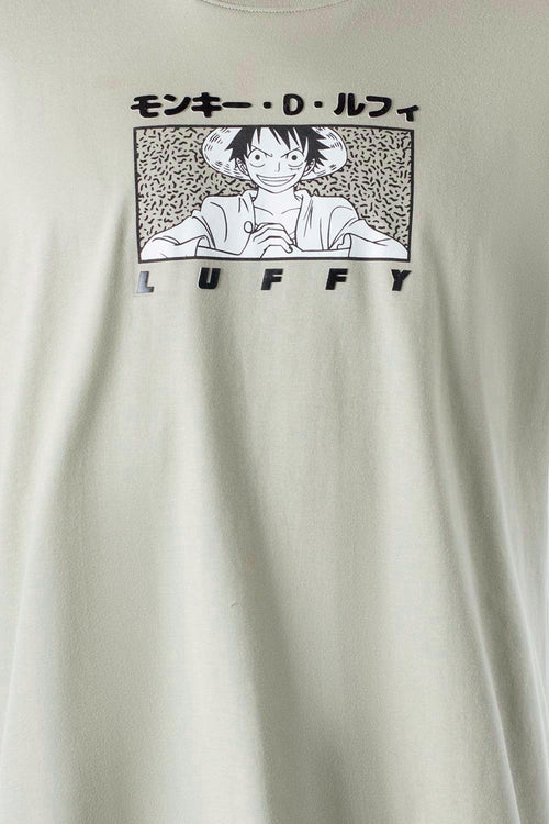Card slide image -  CAMISETA DE ONE PIECE MANGA CORTA VERDE ACEITUNA PARA HOMBRE