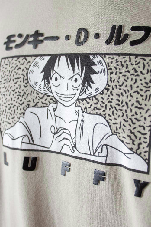Card slide image -  CAMISETA DE ONE PIECE MANGA CORTA VERDE ACEITUNA PARA HOMBRE