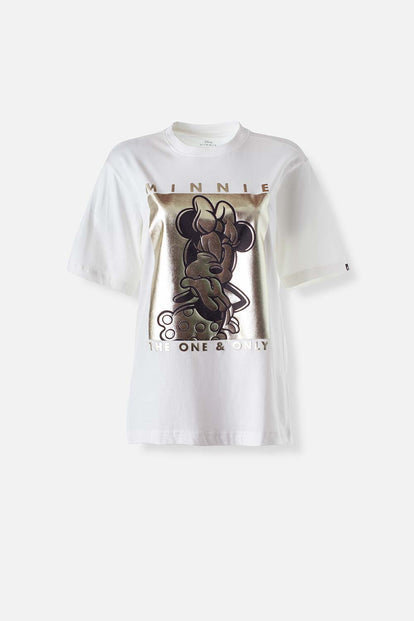  CAMISETA DE MINNIE MOUSE MANGA CORTA MARFIL PARA MUJER