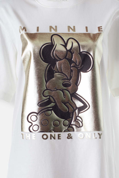  CAMISETA DE MINNIE MOUSE MANGA CORTA MARFIL PARA MUJER