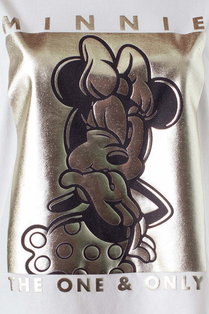  CAMISETA DE MINNIE MOUSE MANGA CORTA MARFIL PARA MUJER