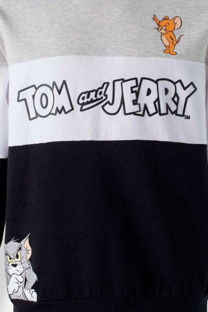  BUZO DE TOM Y JERRY GRIS BLANCO Y NEGRO CERRADO GÉNERO NEUTRO