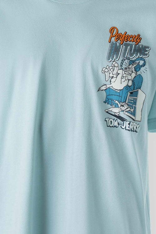 Card slide image -  CAMISETA DE TOM Y JERRY MANGA CORTA AZUL GRISÁCEO GÉNERO NEUTRO