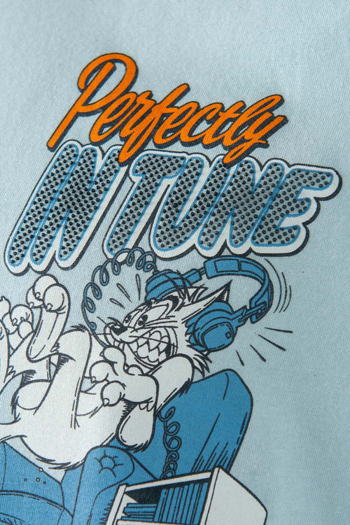 Card slide image -  CAMISETA DE TOM Y JERRY MANGA CORTA AZUL GRISÁCEO GÉNERO NEUTRO