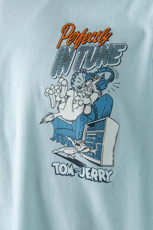 Card slide image -  CAMISETA DE TOM Y JERRY MANGA CORTA AZUL GRISÁCEO GÉNERO NEUTRO