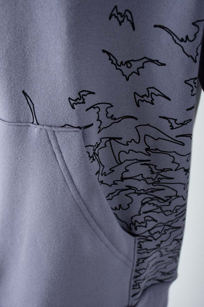  BUZO DE BATMAN CON CIERRE Y CAPUCHA GRIS PARA HOMBRE