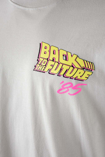  CAMISETA DE BACK TO THE FUTURE FRANCHISE MANGA CORTA GRIS CLARO GÉNERO NEUTRO