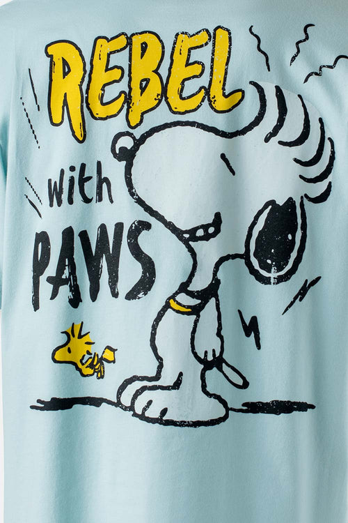 Card slide image -  CAMISETA DE SNOOPY AZUL CLARO MANGA CORTA GÉNERO NEUTRO