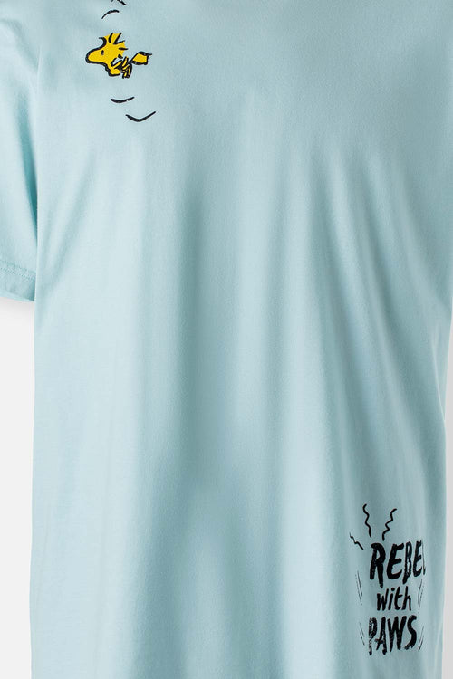 Card slide image -  CAMISETA DE SNOOPY AZUL CLARO MANGA CORTA GÉNERO NEUTRO