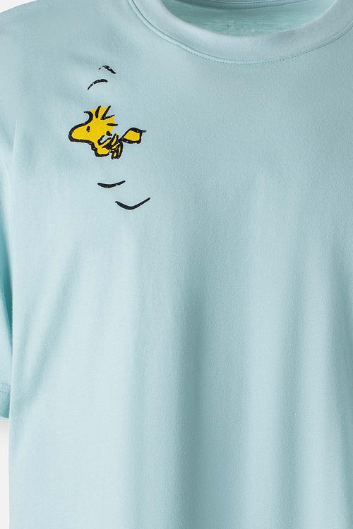 Card slide image -  CAMISETA DE SNOOPY AZUL CLARO MANGA CORTA GÉNERO NEUTRO