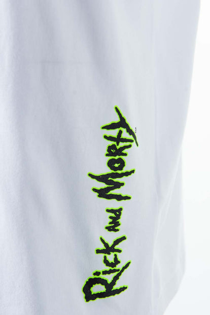  PIJAMA DE RICK Y MORTY MANGA CORTA BLANCO Y NEGRO PARA HOMBRE