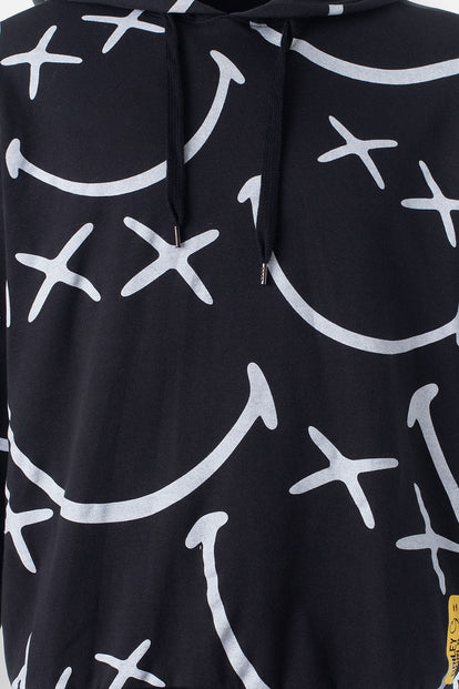  BUZO DE SMILEY NEGRO Y BLANCO CON CAPUCHA GÉNERO NEUTRO