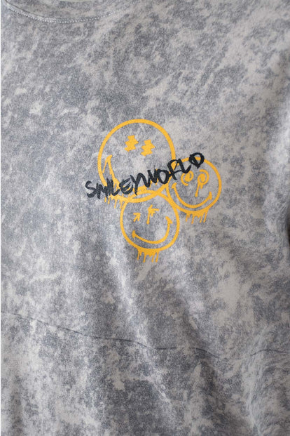  CAMISETA DE SMILEY GRIS MANGA CORTA GÉNERO NEUTRO