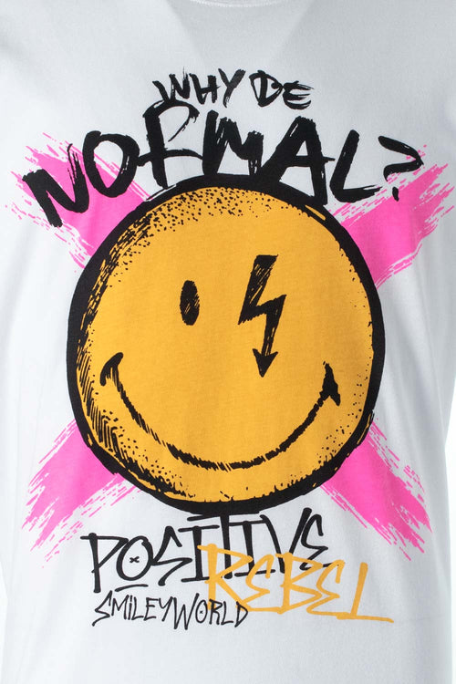 Card slide image -  CAMISETA DE SMILEY MANGA CORTA BLANCA GÉNERO NEUTRO