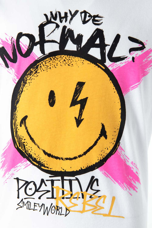 Card slide image -  CAMISETA DE SMILEY MANGA CORTA BLANCA GÉNERO NEUTRO