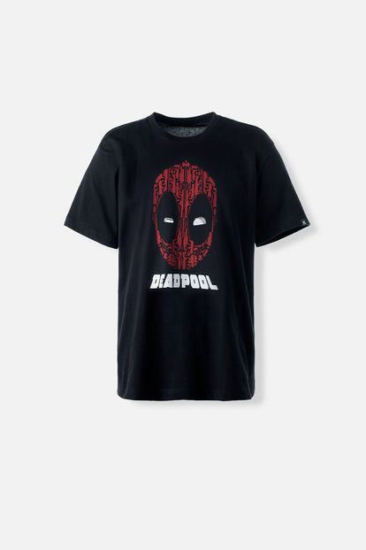  CAMISETA DE DEADPOOL NEGRA CON ESTAMPADO EN FRENTE GÉNERO NEUTRO