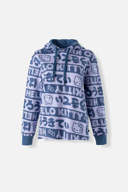  BUZO DE HELLO KITTY LAVANDA Y AZUL CON CAPUCHA PARA MUJER