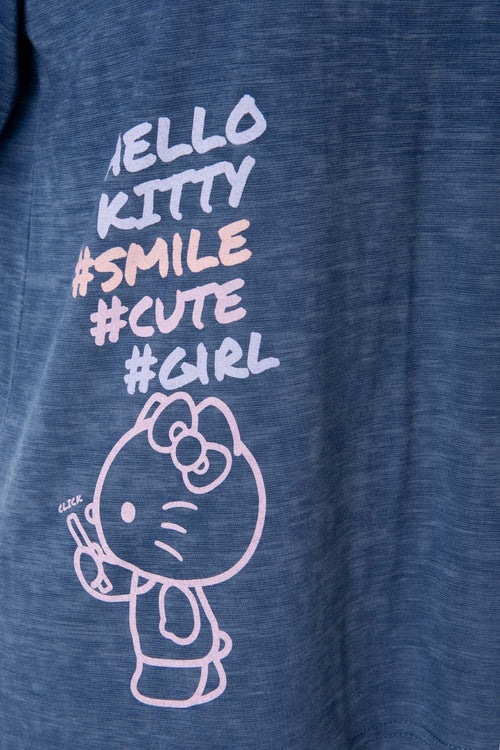 Card slide image -  CAMISETA DE HELLO KITTY AZUL MANGA CORTA PARA MUJER