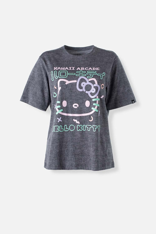 Card slide image -  CAMISETA DE HELLO KITTY GRIS CUELLO REDONDO PARA MUJER