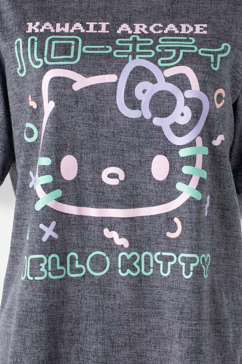 Card slide image -  CAMISETA DE HELLO KITTY GRIS CUELLO REDONDO PARA MUJER