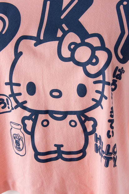  CAMISETA DE HELLO KITTY MANDARINA MANGA CORTA PARA MUJER